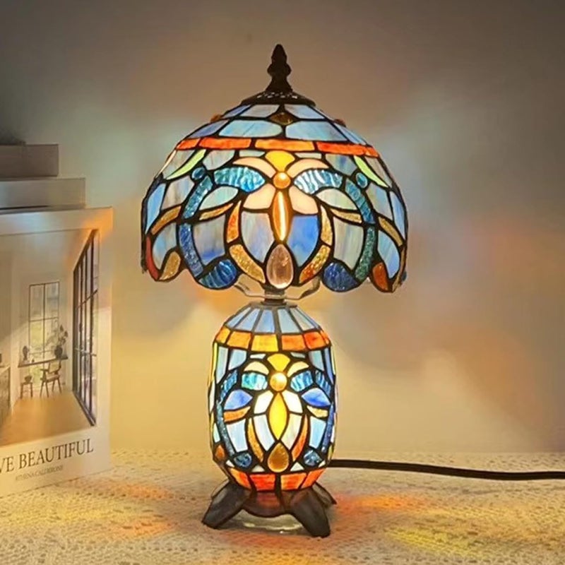 TCODTPOL Small Tiffany Lampshade Replacement Only Stained Glass Style Lamp Shade 8 Inch Fit for Table Desk Lamp, Pendant Ceiling Light Fixture (Blue Purple) - Image 4